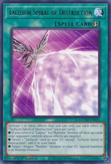 Tachyon Spiral of Destruction [MZTM-EN015] Rare | The Time Vault CA