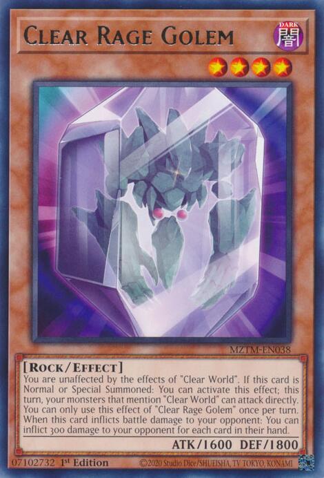 Clear Rage Golem [MZTM-EN038] Rare | The Time Vault CA
