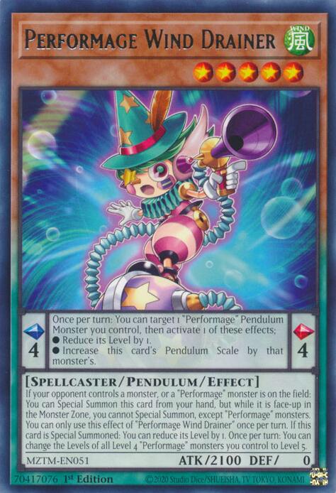Performage Wind Drainer [MZTM-EN051] Rare | The Time Vault CA