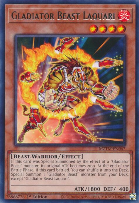 Gladiator Beast Laquari [MZTM-EN067] Rare | The Time Vault CA