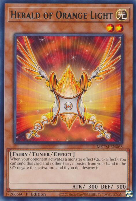 Herald of Orange Light [MZTM-EN068] Rare | The Time Vault CA