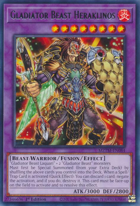 Gladiator Beast Heraklinos [MZTM-EN084] Rare | The Time Vault CA