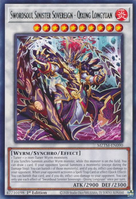Swordsoul Sinister Sovereign - Qixing Longyuan [MZTM-EN090] Rare | The Time Vault CA
