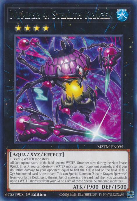 Number 4: Stealth Kragen [MZTM-EN095] Rare | The Time Vault CA