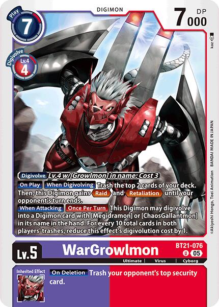WarGrowlmon [BT21-076] [World Convergence] | The Time Vault CA