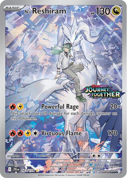 N's Reshiram (167/159) (Journey Together Stamp) [Scarlet & Violet: Journey Together] | The Time Vault CA