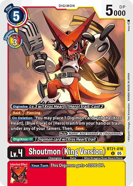 Shoutmon [BT21-016] (King Version) [World Convergence] | The Time Vault CA