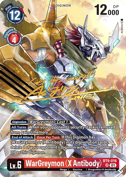 WarGreymon (X Antibody) [BT9-016] (Signed) [World Convergence] | The Time Vault CA