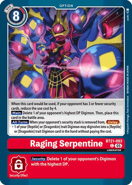 Raging Serpentine [BT21-093] [World Convergence] | The Time Vault CA