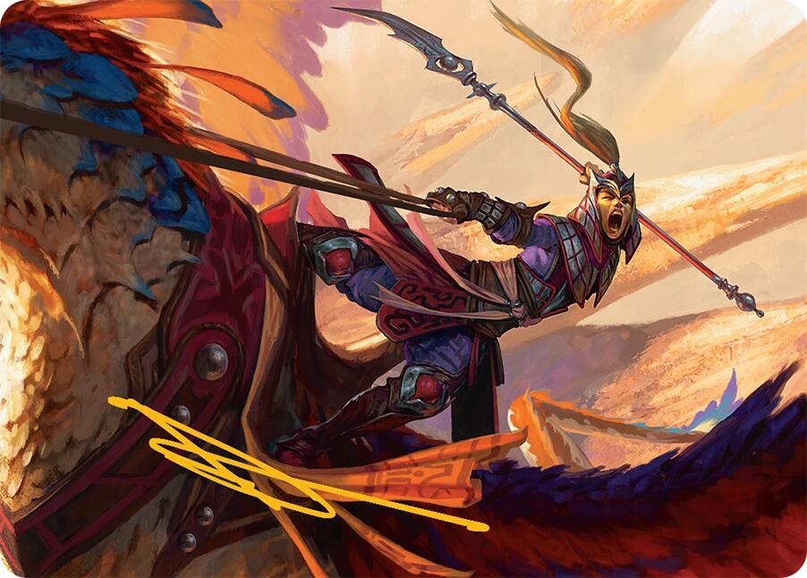 Dragonback Lancer Art Card (3/54) (Gold-Stamped Signature) [Tarkir: Dragonstorm Art Series] | The Time Vault CA