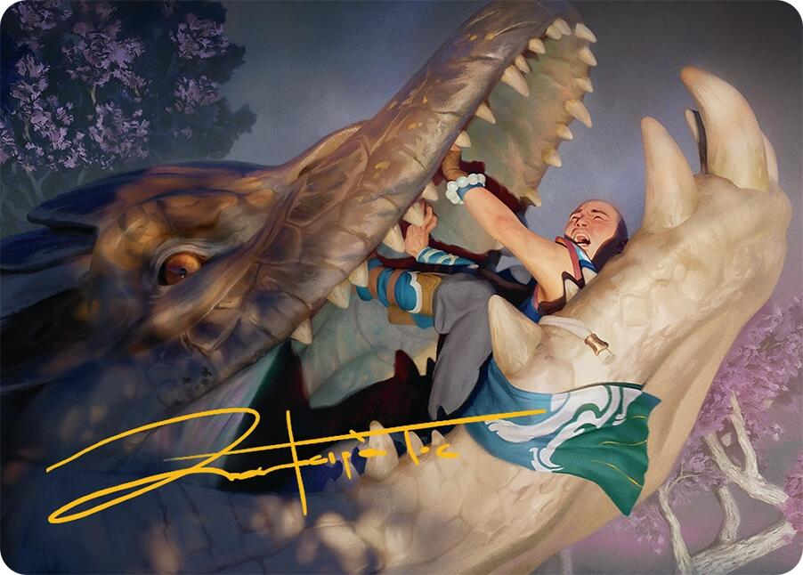 Jaws of Defeat Art Card (53/54) (Gold-Stamped Signature) [Tarkir: Dragonstorm Art Series] | The Time Vault CA