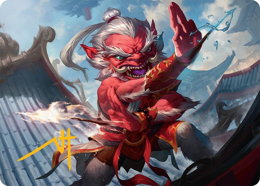 Devoted Duelist Art Card (15/54) (Gold-Stamped Signature) [Tarkir: Dragonstorm Art Series] | The Time Vault CA