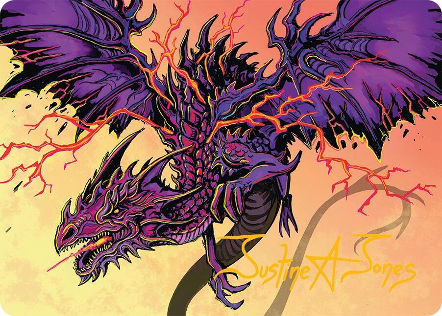 Stormshriek Feral Art Card (35/54) (Gold-Stamped Signature) [Tarkir: Dragonstorm Art Series] | The Time Vault CA