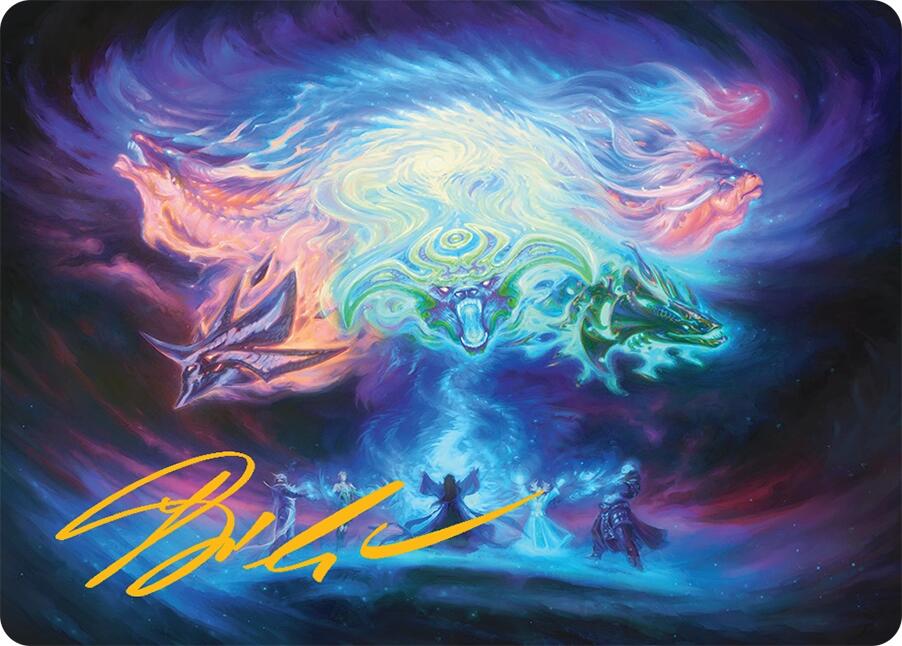 Call the Spirit Dragons Art Card (21/54) (Gold-Stamped Signature) [Tarkir: Dragonstorm Art Series] | The Time Vault CA