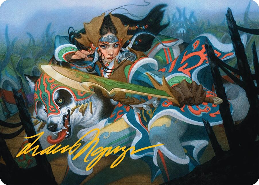 Eshki Dragonclaw Art Card (23/54) (Gold-Stamped Signature) [Tarkir: Dragonstorm Art Series] | The Time Vault CA