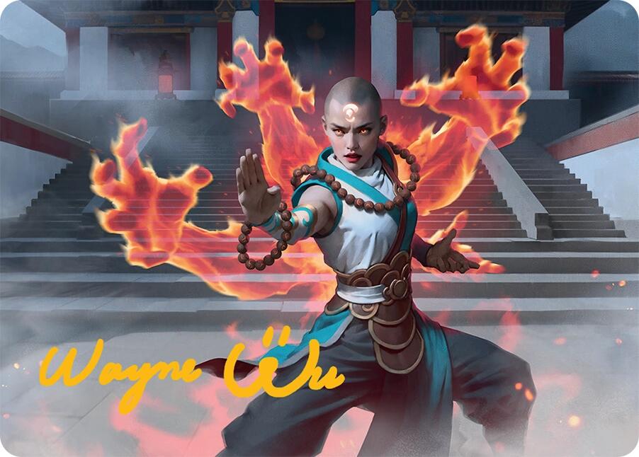 Flamehold Grappler Art Card (24/54) (Gold-Stamped Signature) [Tarkir: Dragonstorm Art Series] | The Time Vault CA