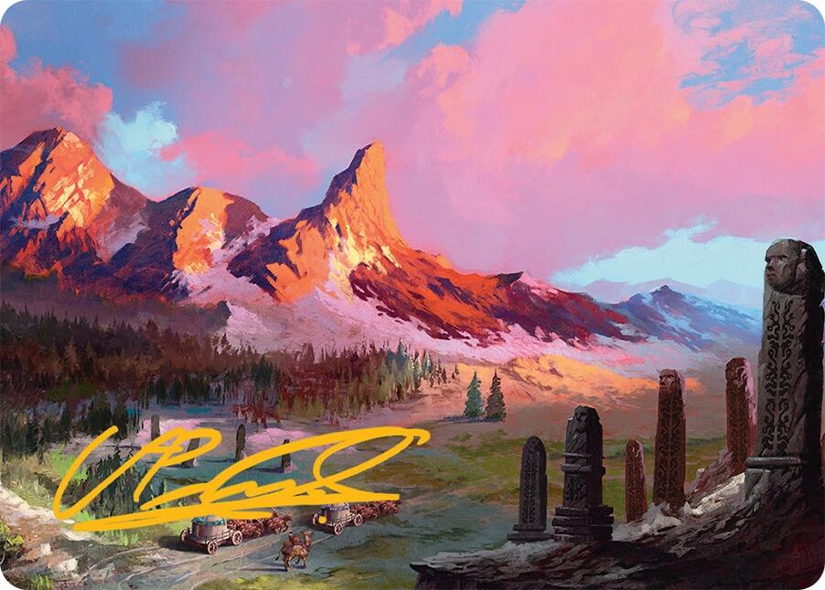 Rugged Highlands Art Card (29/54) (Gold-Stamped Signature) [Tarkir: Dragonstorm Art Series] | The Time Vault CA