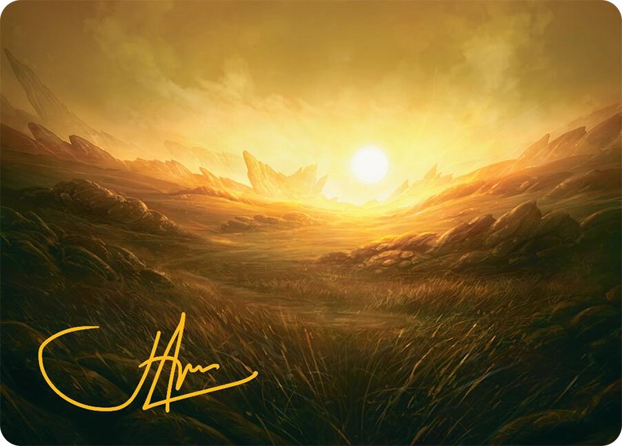 Plains Art Card (31/54) (Gold-Stamped Signature) [Tarkir: Dragonstorm Art Series] | The Time Vault CA