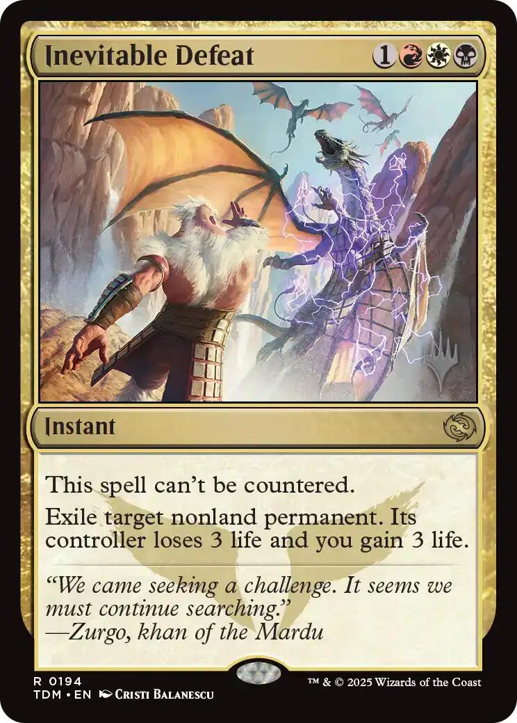 Inevitable Defeat [Tarkir: Dragonstorm Promos] | The Time Vault CA