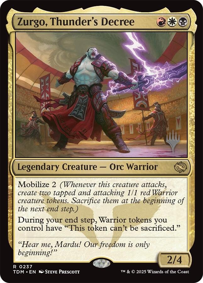 Zurgo, Thunder's Decree [Tarkir: Dragonstorm Promos] | The Time Vault CA