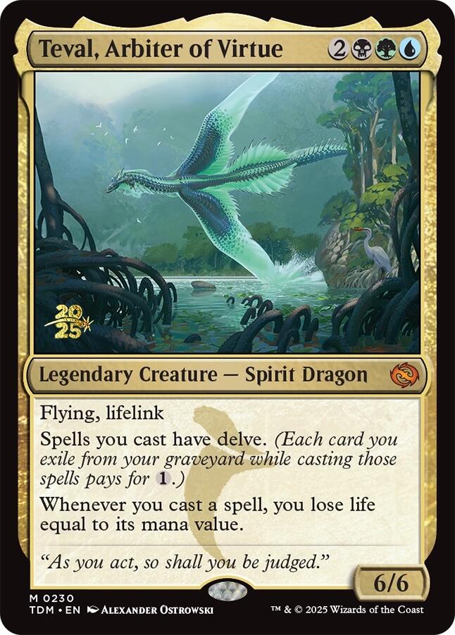 Teval, Arbiter of Virtue [Tarkir: Dragonstorm Prerelease Promos] | The Time Vault CA