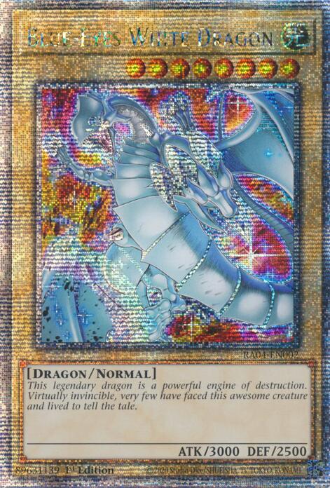 Blue-Eyes White Dragon (New Art) [RA04-EN002] Quarter Century Secret Rare | The Time Vault CA