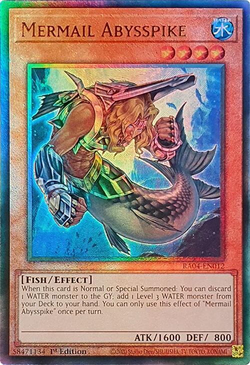 Mermail Abysspike [RA04-EN012] Prismatic Ultimate Rare | The Time Vault CA