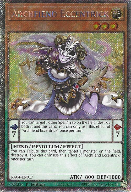 Archfiend Eccentrick [RA04-EN017] Platinum Secret Rare | The Time Vault CA