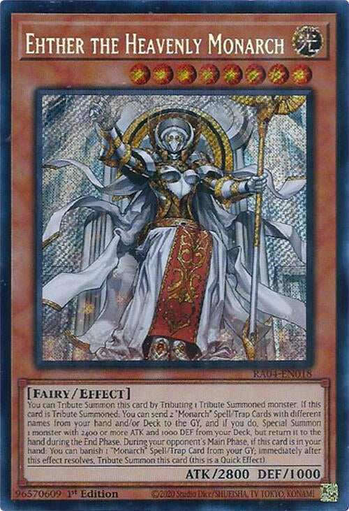 Ehther the Heavenly Monarch [RA04-EN018] Secret Rare | The Time Vault CA