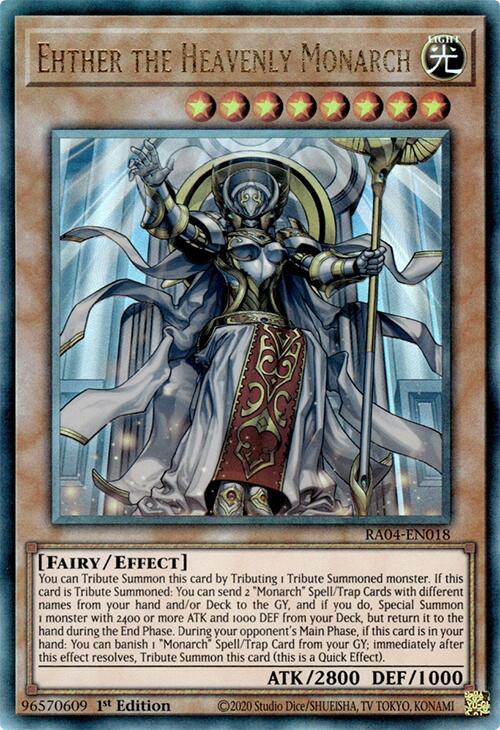 Ehther the Heavenly Monarch [RA04-EN018] Prismatic Ultimate Rare | The Time Vault CA