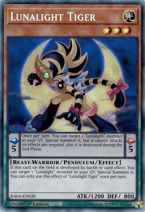 Lunalight Tiger [RA04-EN020] Prismatic Collector's Rare | The Time Vault CA