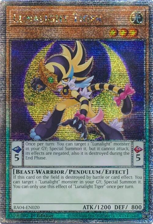 Lunalight Tiger [RA04-EN020] Quarter Century Secret Rare | The Time Vault CA