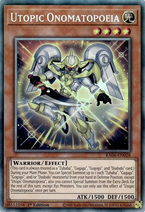 Utopic Onomatopoeia [RA04-EN028] Prismatic Collector's Rare | The Time Vault CA