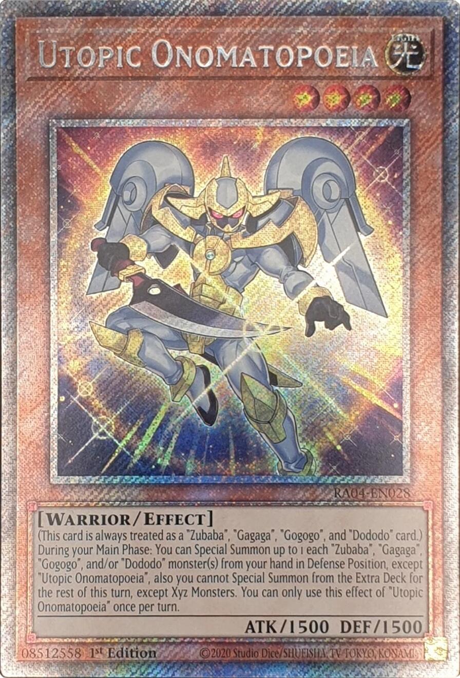 Utopic Onomatopoeia [RA04-EN028] Platinum Secret Rare | The Time Vault CA