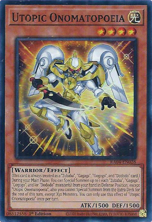Utopic Onomatopoeia [RA04-EN028] Super Rare | The Time Vault CA