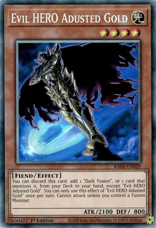 Evil HERO Adusted Gold [RA04-EN029] Prismatic Collector's Rare | The Time Vault CA
