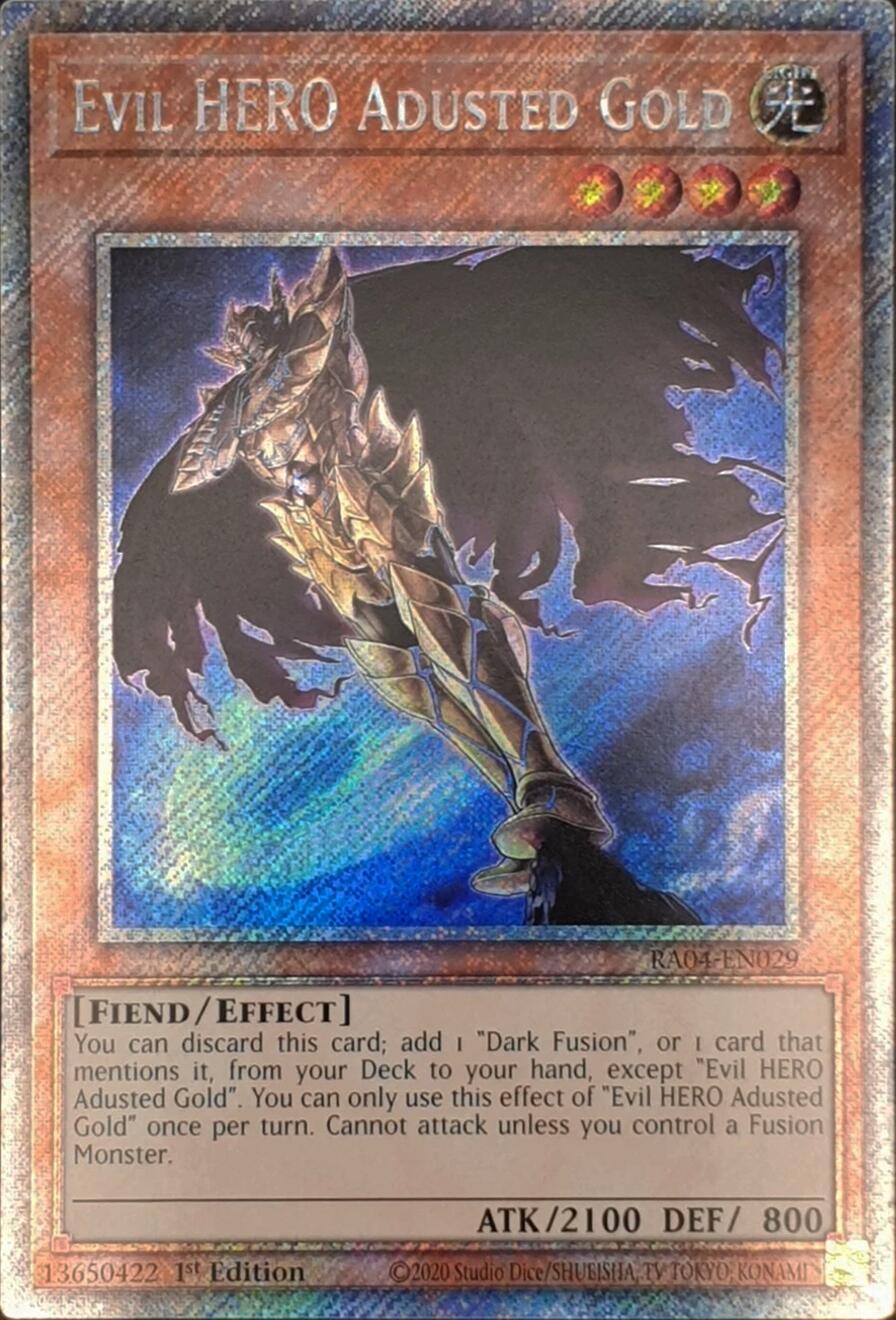 Evil HERO Adusted Gold [RA04-EN029] Platinum Secret Rare | The Time Vault CA