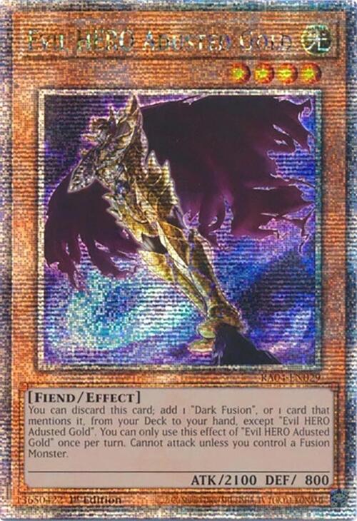 Evil HERO Adusted Gold [RA04-EN029] Quarter Century Secret Rare | The Time Vault CA