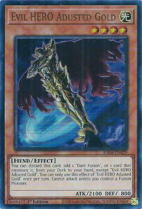 Evil HERO Adusted Gold [RA04-EN029] Ultra Rare | The Time Vault CA