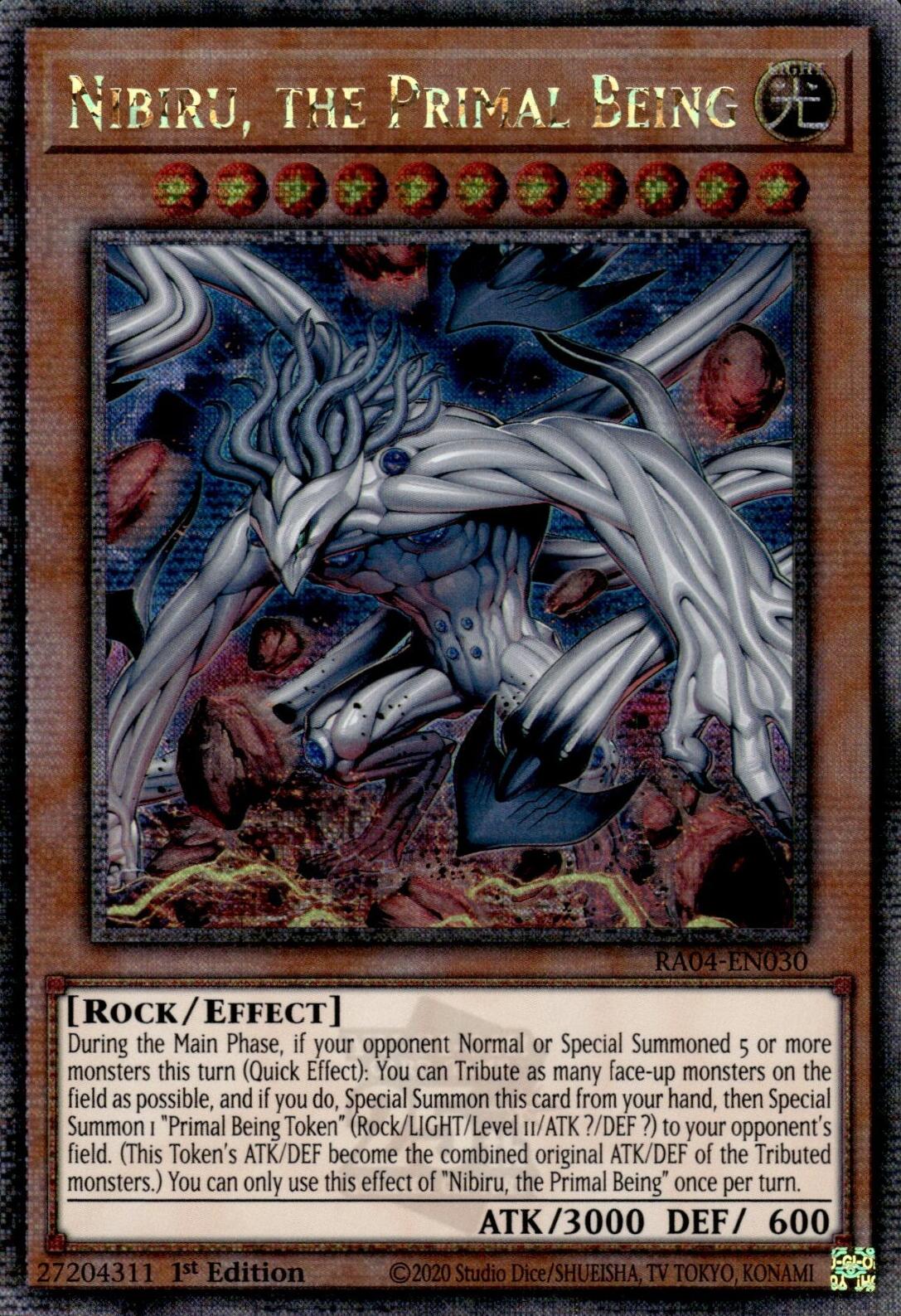 Nibiru, the Primal Being (New Art) [RA04-EN030] Quarter Century Secret Rare | The Time Vault CA