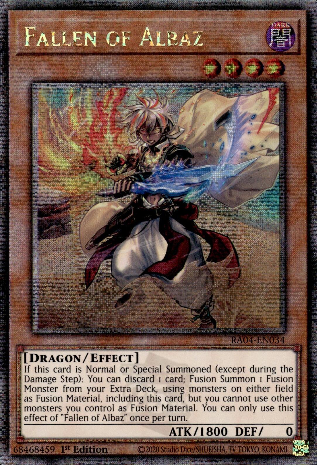 Fallen of Albaz (New Art) [RA04-EN034] Quarter Century Secret Rare | The Time Vault CA