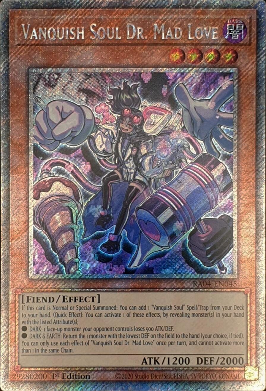 Vanquish Soul Dr. Mad Love [RA04-EN045] Platinum Secret Rare | The Time Vault CA