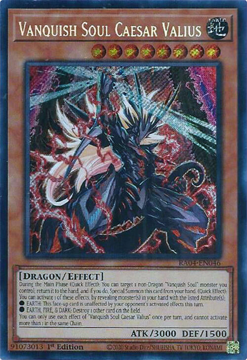 Vanquish Soul Caesar Valius [RA04-EN046] Secret Rare | The Time Vault CA