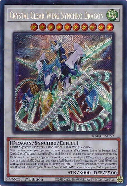 Crystal Clear Wing Synchro Dragon [RA04-EN059] Secret Rare | The Time Vault CA