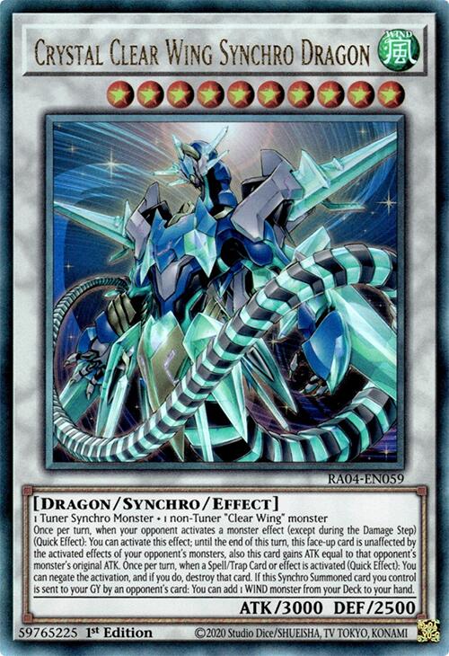 Crystal Clear Wing Synchro Dragon [RA04-EN059] Prismatic Ultimate Rare | The Time Vault CA