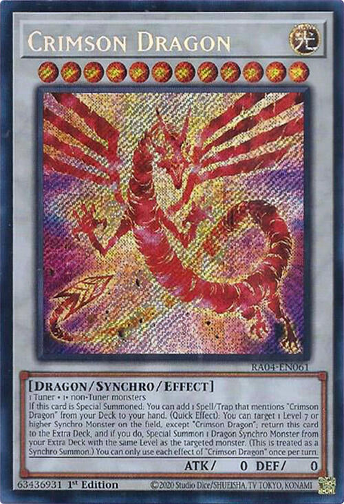 Crimson Dragon (card) [RA04-EN061] Secret Rare | The Time Vault CA
