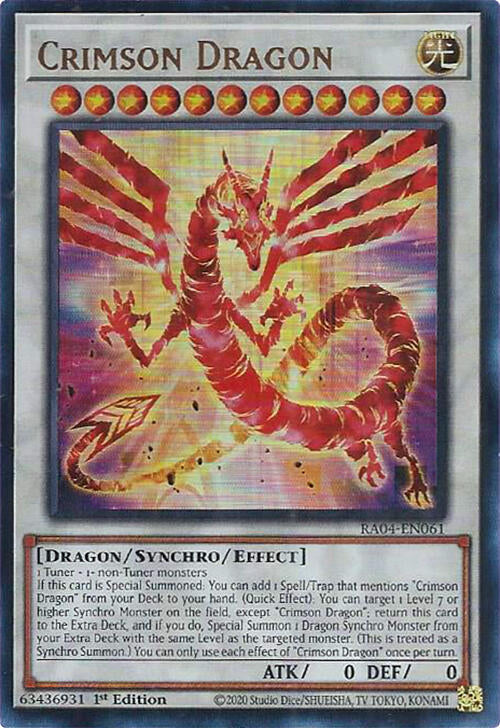 Crimson Dragon (card) [RA04-EN061] Ultra Rare | The Time Vault CA