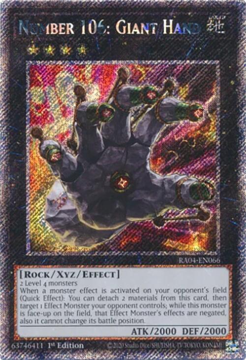 Number 106: Giant Hand [RA04-EN066] Platinum Secret Rare | The Time Vault CA