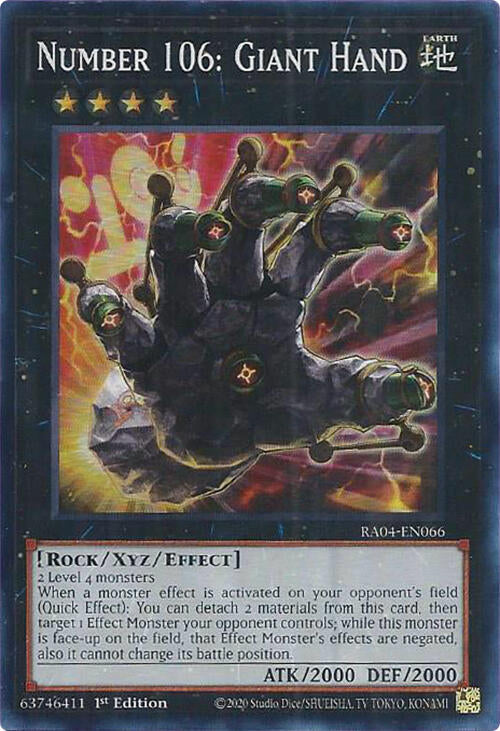 Number 106: Giant Hand [RA04-EN066] Super Rare | The Time Vault CA