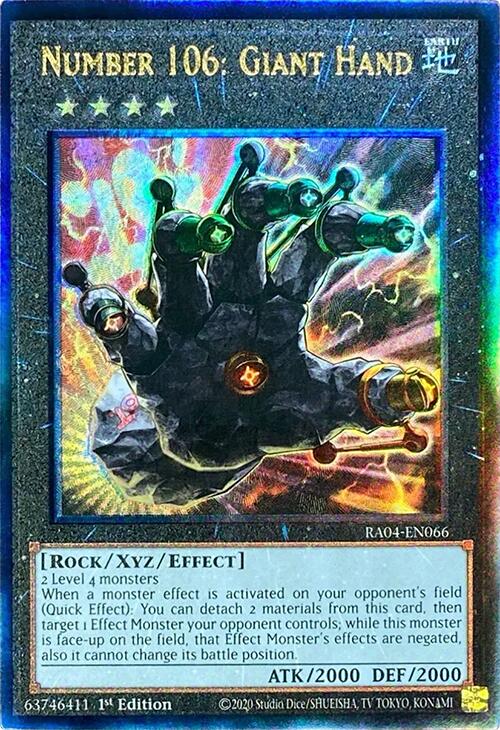 Number 106: Giant Hand [RA04-EN066] Prismatic Ultimate Rare | The Time Vault CA